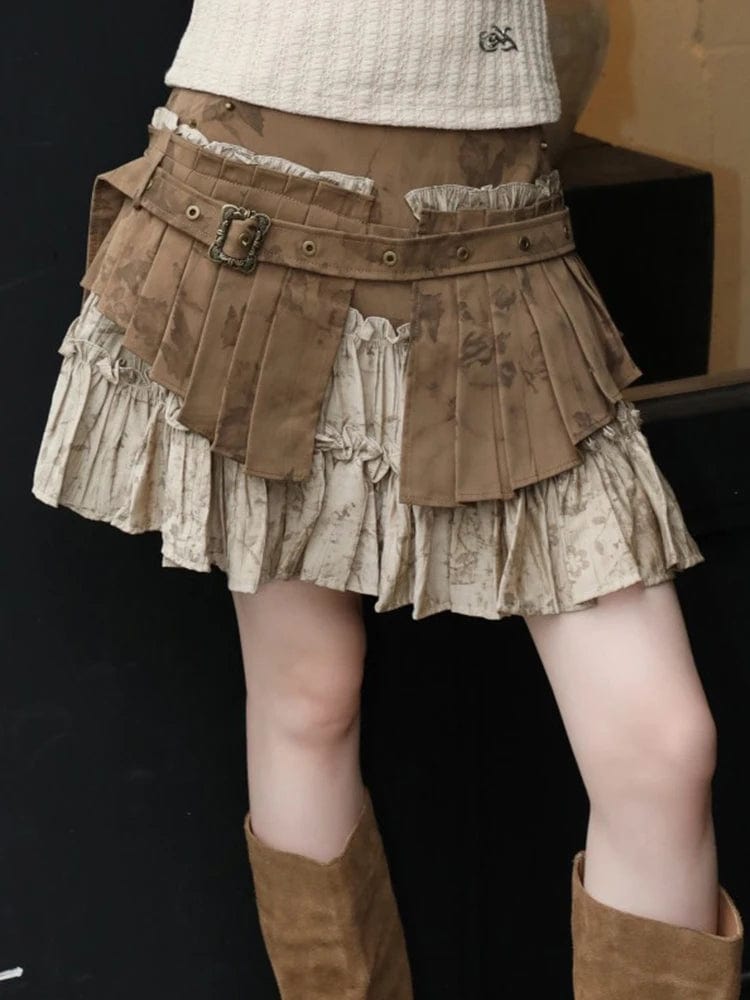 ExploreAllFinds - Vintage Dark Academia Design Mini Skirt - ExploreAllFinds