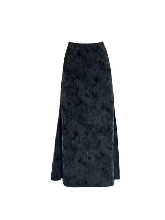 ExploreAllFinds - Black Vintage Gothic A-line Long Skirt - ExploreAllFinds
