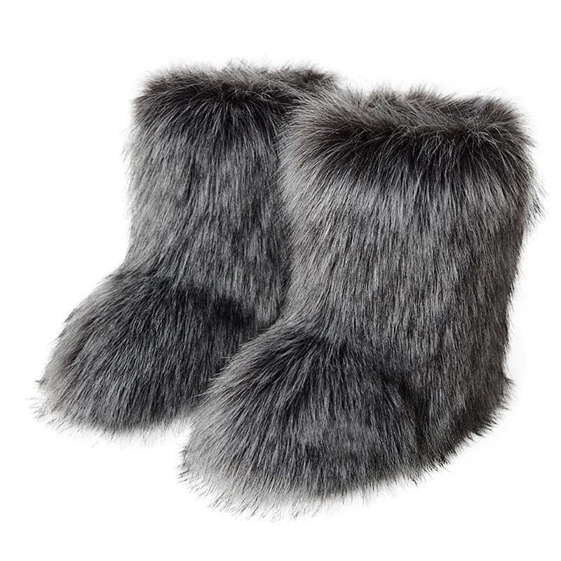ExploreAllFinds - Fluffy Faux Fox Fur Boots - ExploreAllFinds