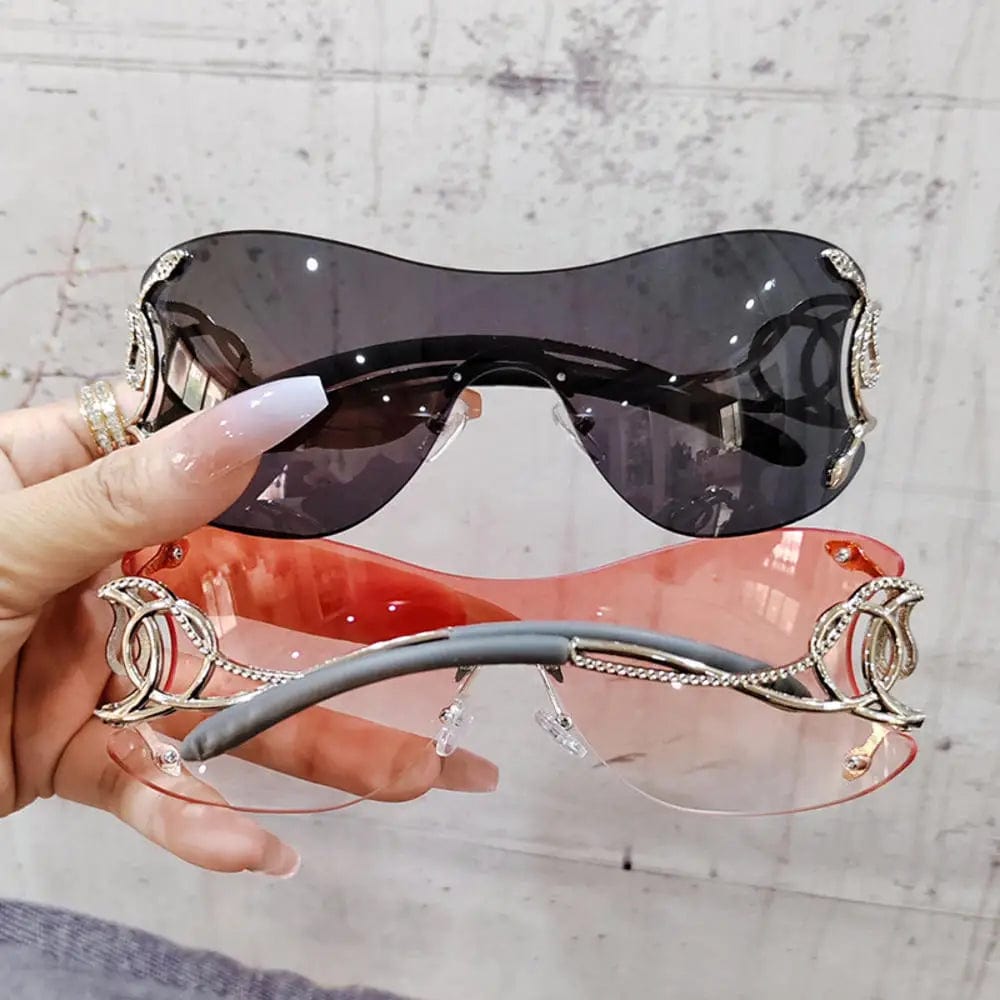 ExploreAlFinds - Y2k Rimless Sunglasses Stylish Gradient Lens Shades - ExploreAllFinds